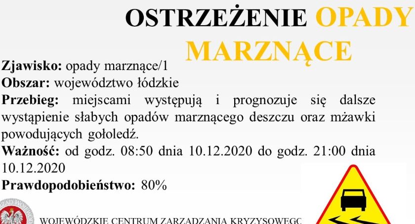 Uważajcie na drogach. Wydano ostrzeżenie meteorologiczne