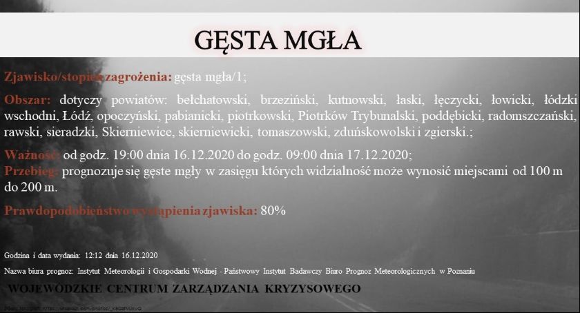Uwaga na gęste mgły! Widoczność ograniczona nawet do 100 metrów 