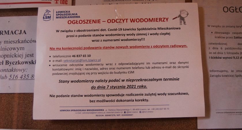 ŁSM przypomina lokatorom o podaniu stanu wodomierzy
