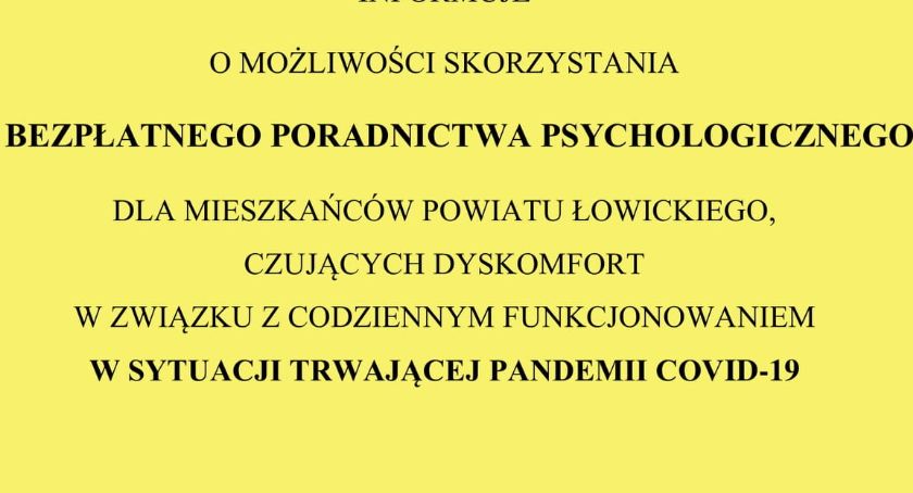 Łowicz. Nie radzisz sobie z powodu epidemii? Skorzystaj z bezpłatnych porad psychologicznych