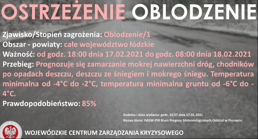 Uwaga! Będzie bardzo ślisko