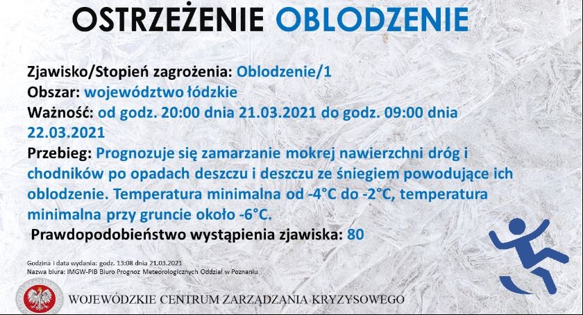 Uwaga na oblodzenia!  IMGW wydało ostrzeżenie