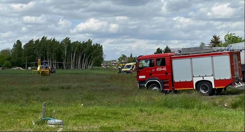 Gzinka. Mieszkaniec wsi stracił palec! Zadysponowano LPR!