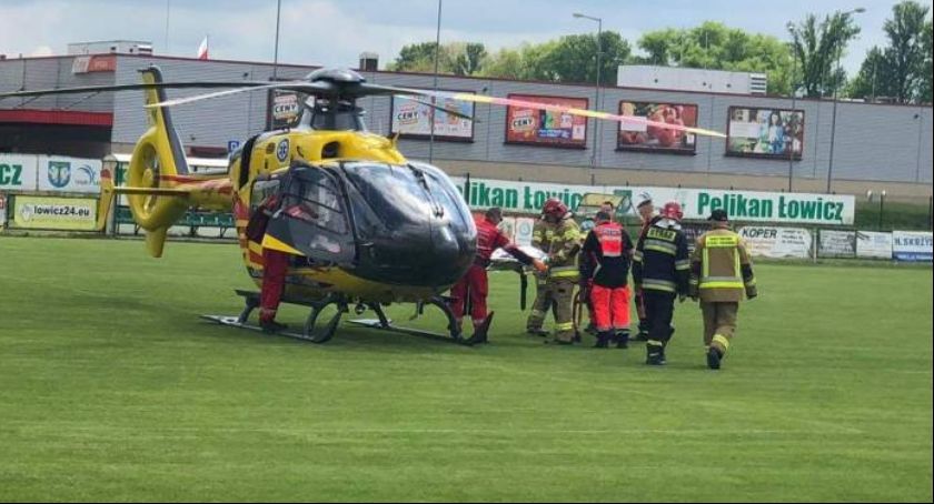 Śmigłowiec LPR lądował na stadionie Pelikana (Foto i Video)