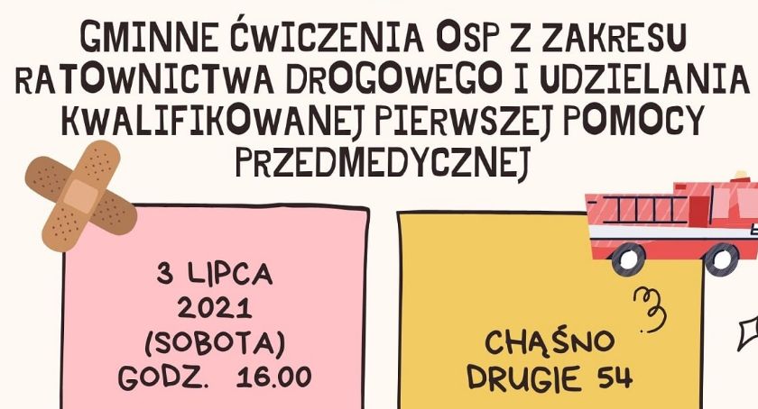 Chąśno. Gminne ćwiczenia udzielania pierwszej pomocy i ratownictwa drogowego