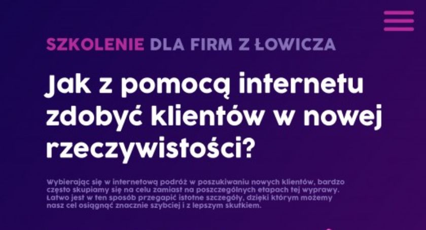 Szkolenia dla łowickich firm. Jak z pomocą internetu zdobyć klientów w nowej rzeczywistości? 