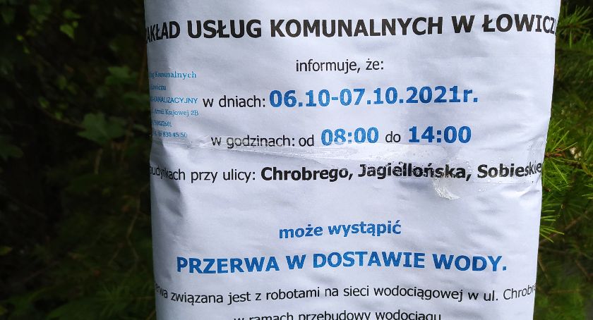 Łowicz. Przerwa w dostawie wody