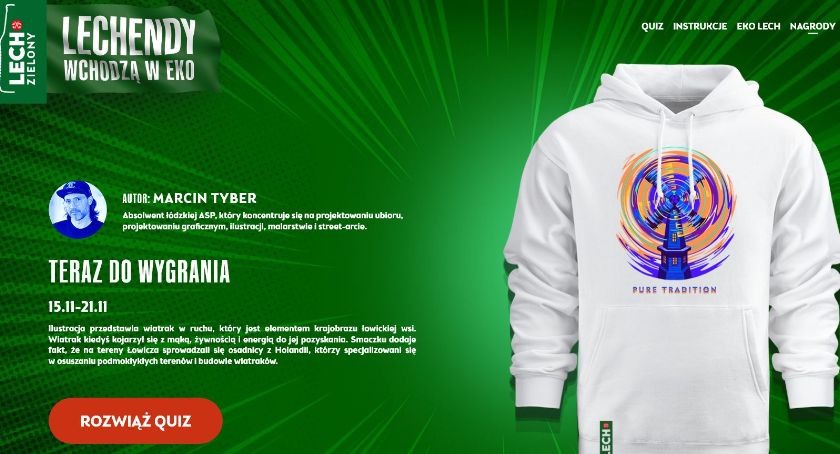 Konkurs Lechendy wchodzą w EKO. Do wygrania bluza zaprojektowana przez Tybera
