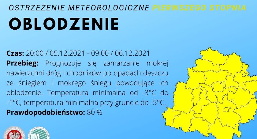 Łowicz i okolice. Ostrzeżenie przed oblodzeniem