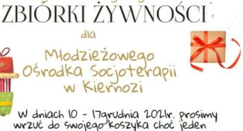 Zbiórka żywności dla MOS w Kiernozi