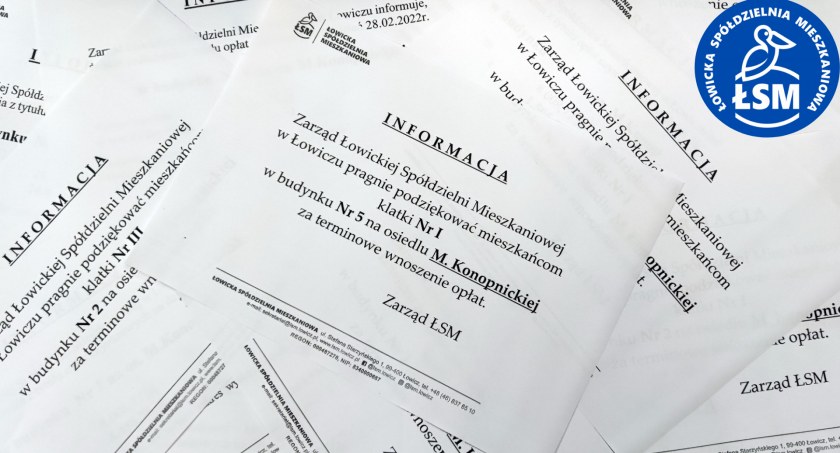 ŁSM dziękuje za sumienne opłacanie czynszu