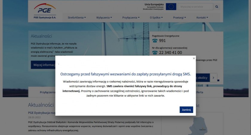 PGE ostrzega przed fałszywymi wezwaniami do zapłaty