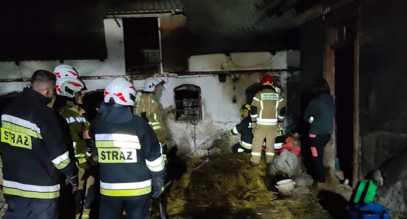 Pożar w budynku gospodarczym w gminie Chąśno