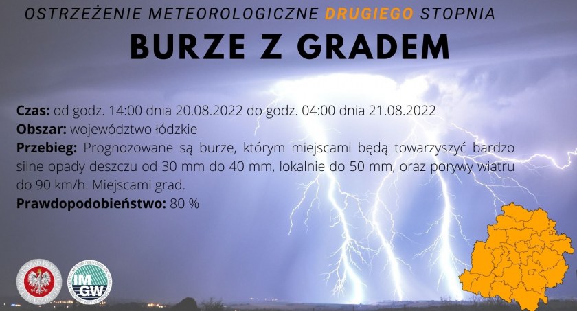 Ostrzeżenie przed burzami z gradem