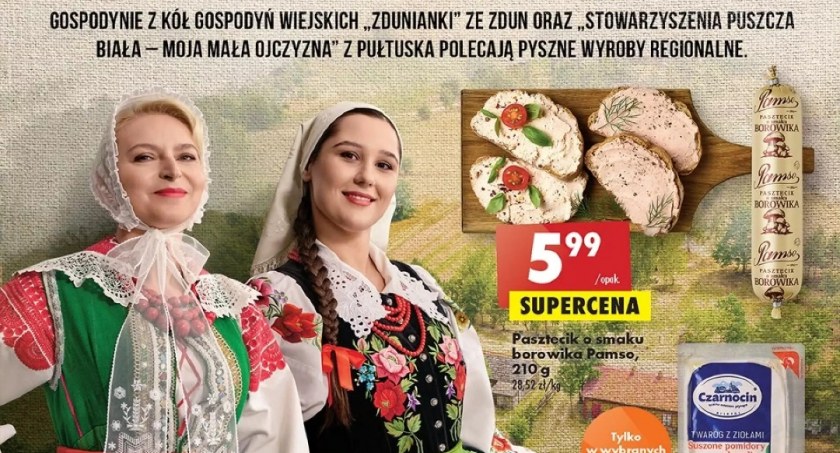 Łowicki akcent w gazetce Biedronki. Gospodyni z KGW „Zdunianki” poleca wyroby regionalne