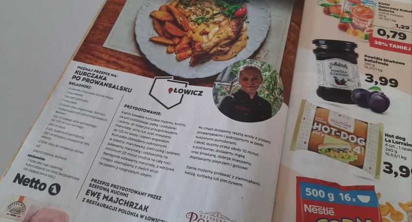 Przepis z łowickiej restauracji w gazetce Netto