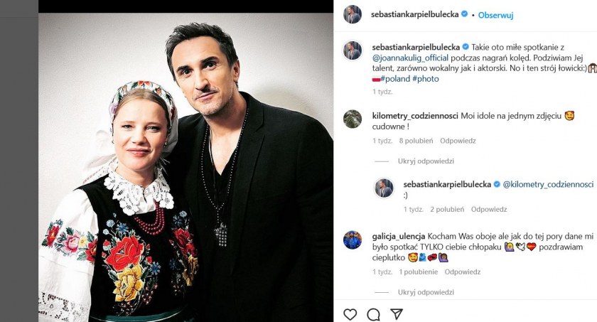 Wokalista Zakopower umieścił w sieci zdjęcie ze znaną polską aktorką w łowickim stroju ludowym