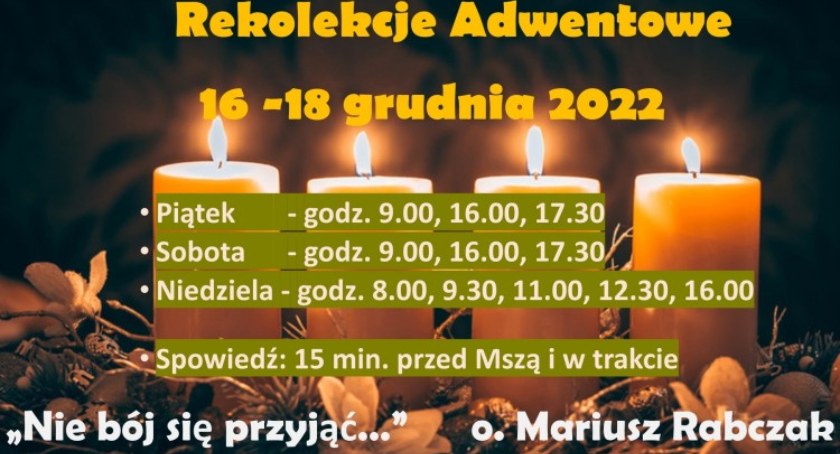 Rekolekcje adwentowe w Łowiczu. Porządek Mszy świętych w łowickich kościołach