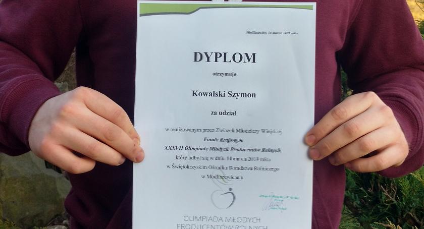 Sukces ucznia ZSP nr 2 w Łowiczu w Finale Krajowym XXVII Olimpiady Młodych Producentów Rolnych