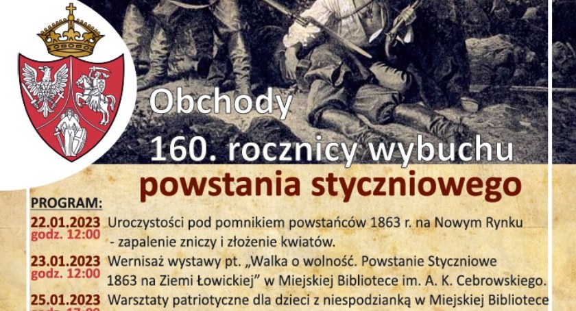 Łowicz. Program obchodów 160. rocznicy wybuchu powstania styczniowego