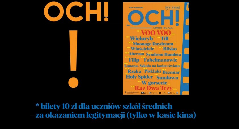 OCH! Film Festiwal w Łowiczu. Kino Fenix chce przyciągnąć młodych widzów i oferuje tańsze bilety