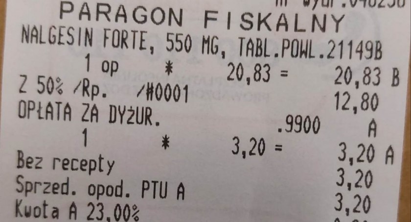 Dodatkowa opłata za leki podczas dyżurów nocnych w aptekach?