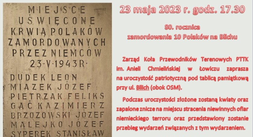 Uczczą pamięć niewinnych ofiar zamordowanych na Blichu