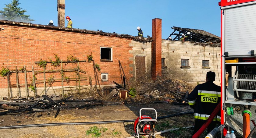 Pożar w gminie Kiernozia! W akcji gaszenia uczestniczyło 32 strażaków!