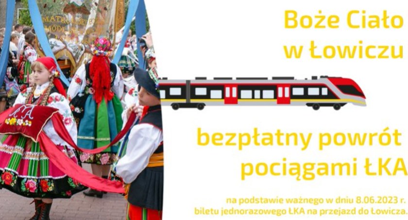 Na Boże Ciało w Łowiczu pociągiem ŁKA. Powrót bezpłatny!