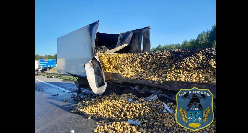 Pożar ciężarówki na autostradzie A2 pod Łowiczem