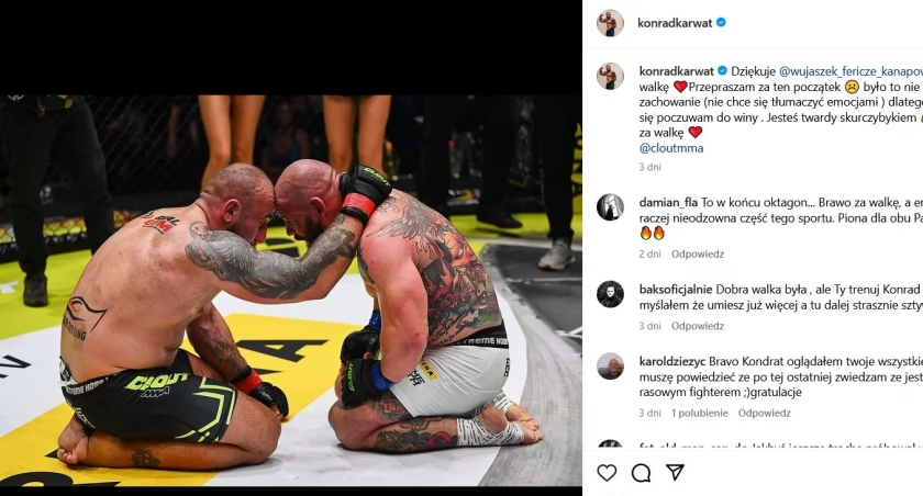 Wygrana Konrada Karwata na Clout MMA 2. Po walce przeprosił rywala