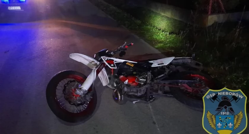 Mysłaków. Zderzenie motocyklisty z dzikiem