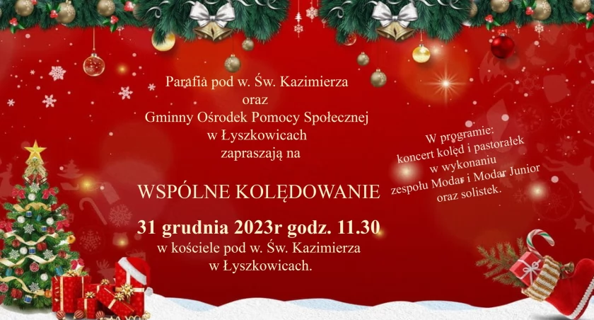 Łyszkowice. Zaproszenie na koncert kolęd i pastorałek