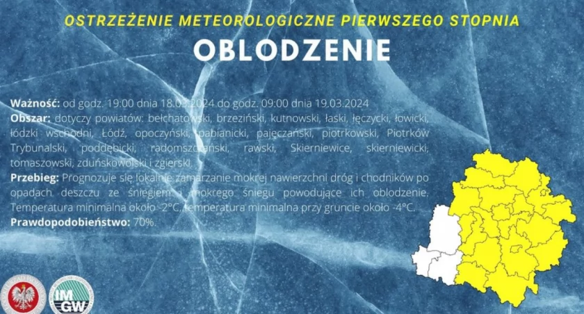 Uwaga na oblodzenie dzisiejszej nocy!