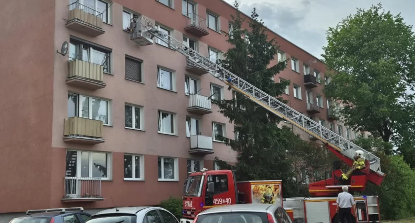 Łowicz. Strażacy weszli do mieszkania, na pomoc mężczyźnie było za późno (foto)