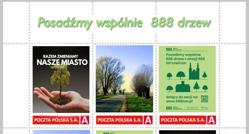 Akcja 888 drzew dla Łowicza na kolekcjonerskiej serii znaczków pocztowych