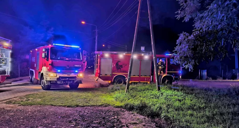 Nocny pożar w Łowiczu. Na miejscu interweniowały trzy zastępy (foto)