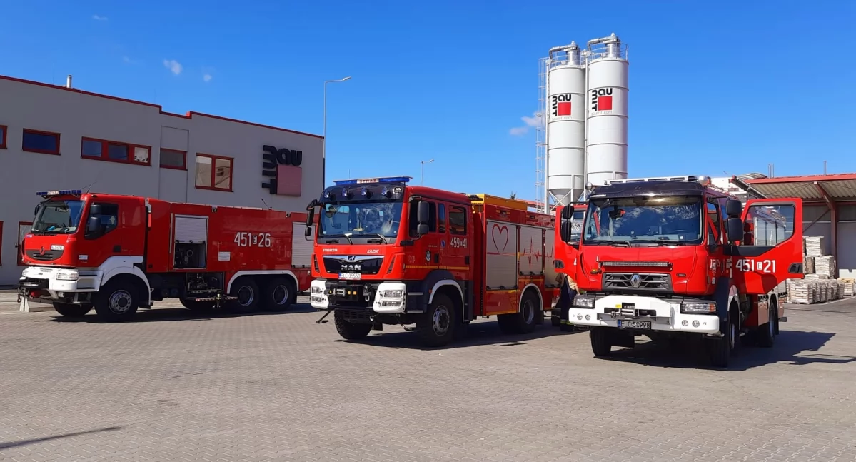 Strażacy interweniowali w łowickim zakładzie Baumit 