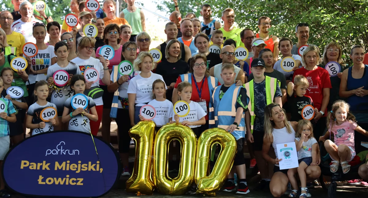 Jubileuszowa, 100. edycja parkrun w Łowiczu (foto, film)