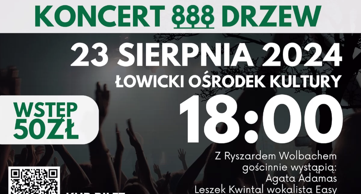 Koncert 888 drzew dla Łowicza. Na scenie Ryszard Wolbach i lokalni wykonawcy