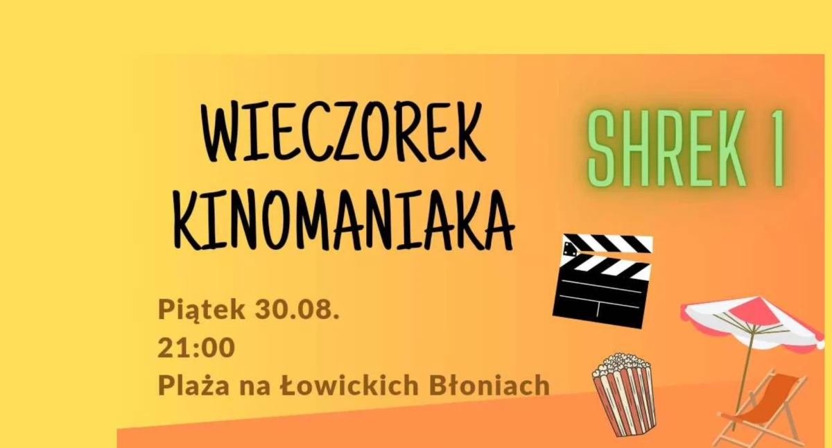 „Shrek” podczas Wieczorku Kinomaniaka na łowickiej plaży