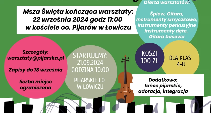 Zaproszenie na warsztaty muzyczne w pijarskiej