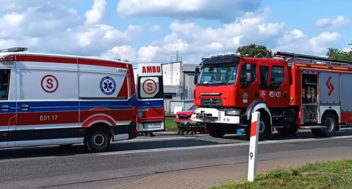 Strażacy z PSP Łowicz wspierali ratowników medycznych w transporcie poszkodowanych