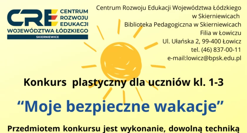 Konkurs plastyczny „Moje bezpieczne wakacje”. Można już zgłaszać prace