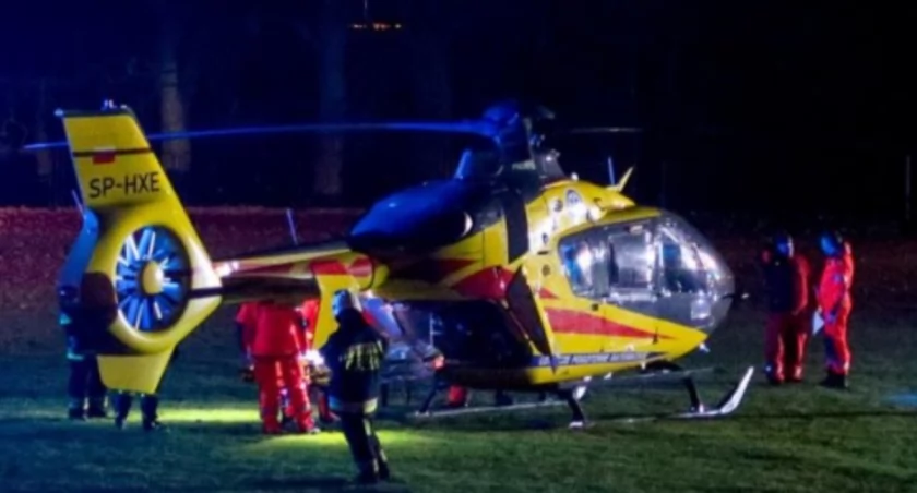 Poważny wypadek w Chąśnie! Śmigłowiec LPR w akcji
