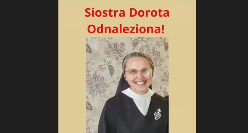 Zaginęła s. Dorota Janiszewska z domu zakonnego w Kutnie. „Może znajdować się w niebezpieczeństwie” - AKTUALIZACJA