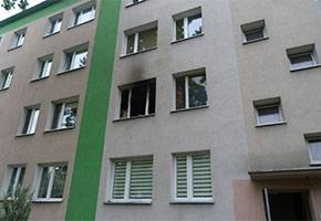 Pożar w mieszkaniu na osiedlu Tkaczew