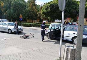 Zderzenie auta z rowerem na Sikorskiego
