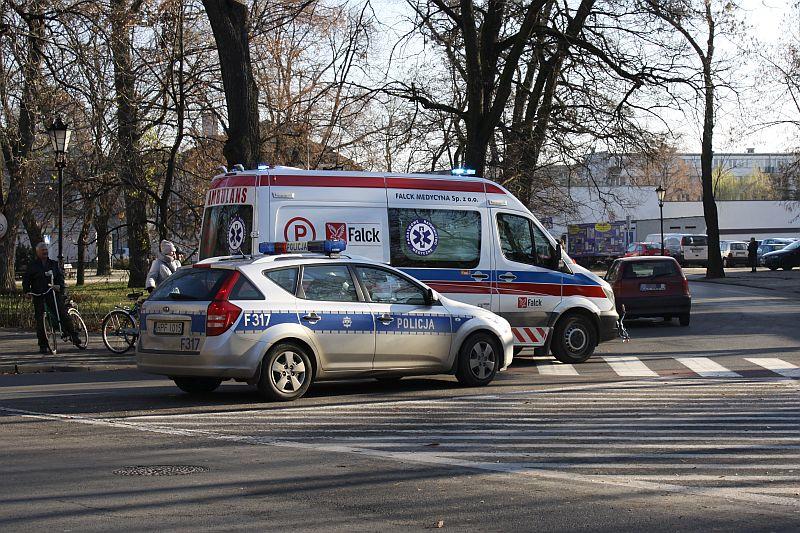 Rowerzystka została przewieziona do szpitala