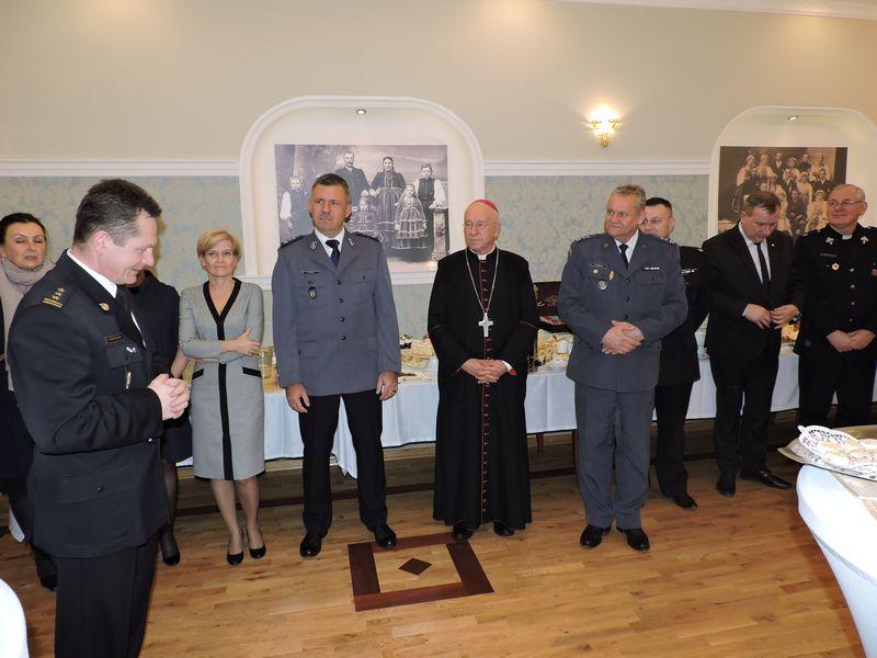 Spotkanie wielkanocne łowickich służb mundurowych